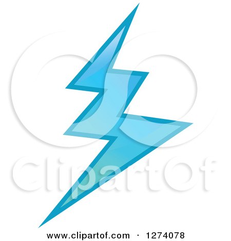 Clipart of a Bolt of Blue Lightning - Royalty Free Vector Illustration by Vector Tradition SM