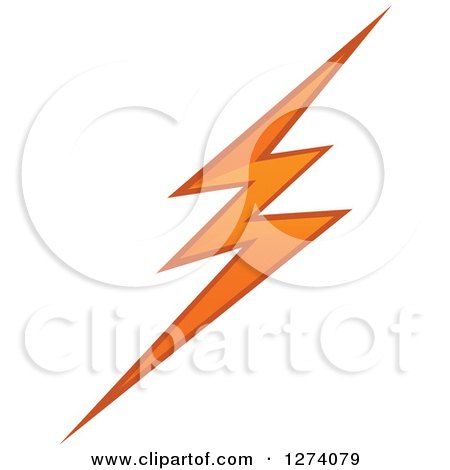Clipart of a Bolt of Orange Lightning 3 - Royalty Free Vector Illustration by Vector Tradition SM