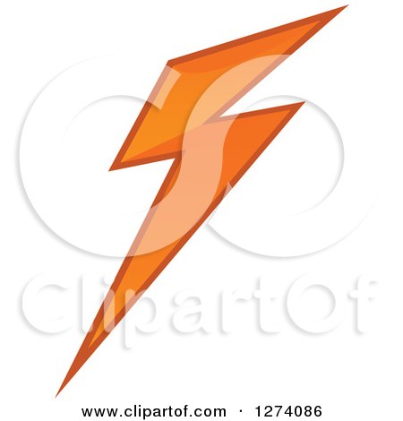Clipart of a Bolt of Orange Lightning 2 - Royalty Free Vector Illustration by Vector Tradition SM