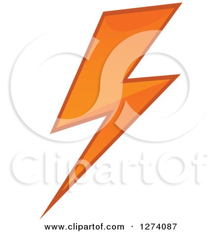 Clipart of a Bolt of Orange Lightning - Royalty Free Vector Illustration by Vector Tradition SM