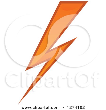 Clipart of a Bolt of Orange Lightning 7 - Royalty Free Vector Illustration by Vector Tradition SM