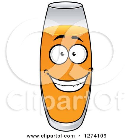 Clipart of a Happy Glass of Orange Juice - Royalty Free Vector Illustration by Vector Tradition SM