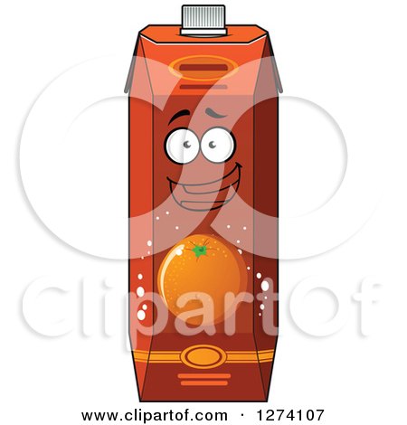Clipart of a Happy Carton of Orange Juice - Royalty Free Vector Illustration by Vector Tradition SM