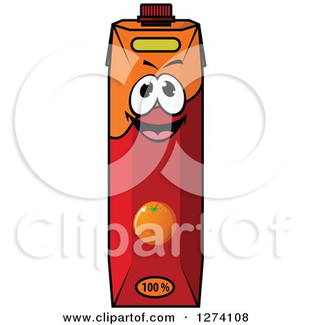 Clipart of a Happy Carton of Orange Juice 2 - Royalty Free Vector Illustration by Vector Tradition SM