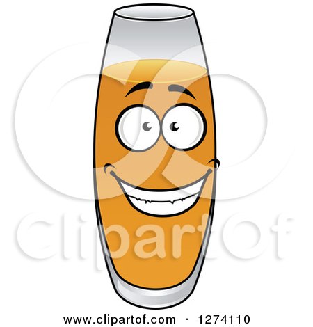 Clipart of a Happy Glass of Apple Juice - Royalty Free Vector Illustration by Vector Tradition SM