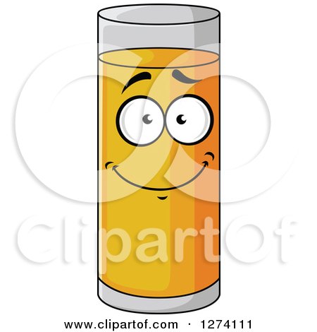 Clipart of a Happy Tall Glass of Apple Juice - Royalty Free Vector Illustration by Vector Tradition SM