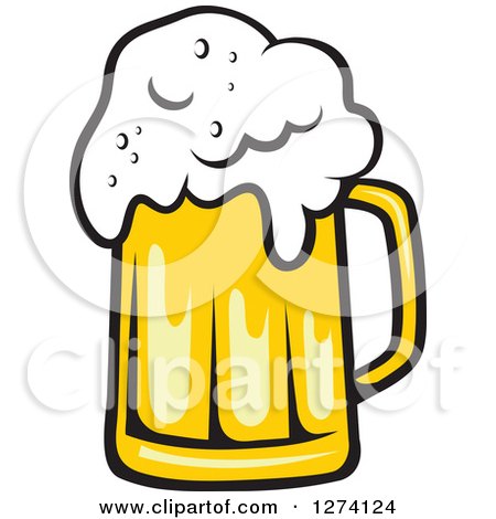 Clipart of a Frothy Mug of Beer 22 - Royalty Free Vector Illustration by Vector Tradition SM