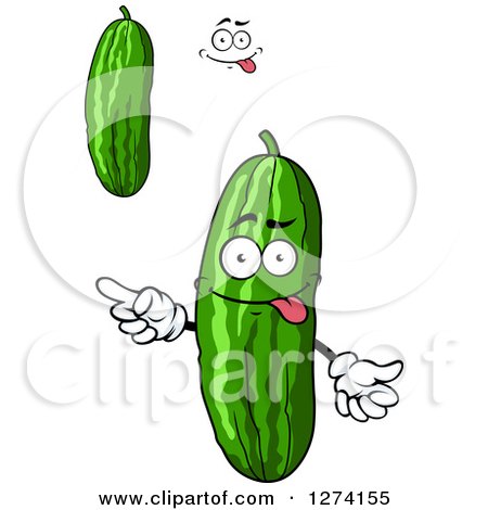 Clipart of Cucumbers and a Face - Royalty Free Vector Illustration by Vector Tradition SM