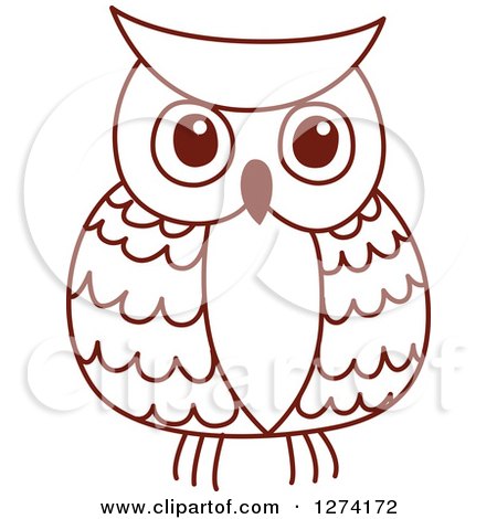 Clipart of a Brown Sketched Owl 3 - Royalty Free Vector Illustration by Vector Tradition SM