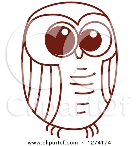 Clipart of a Brown Sketched Owl 4 - Royalty Free Vector Illustration by Vector Tradition SM