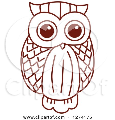 Clipart of a Brown Sketched Owl 5 - Royalty Free Vector Illustration by Vector Tradition SM