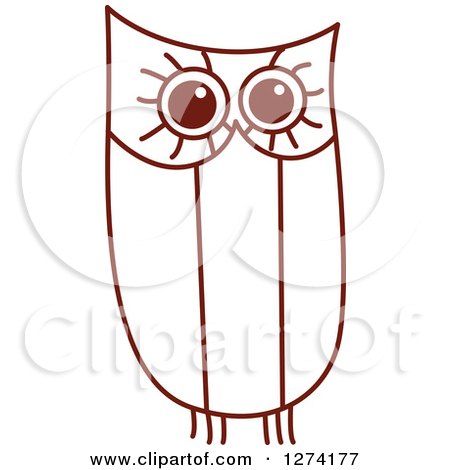 Clipart of a Brown Sketched Owl 6 - Royalty Free Vector Illustration by Vector Tradition SM