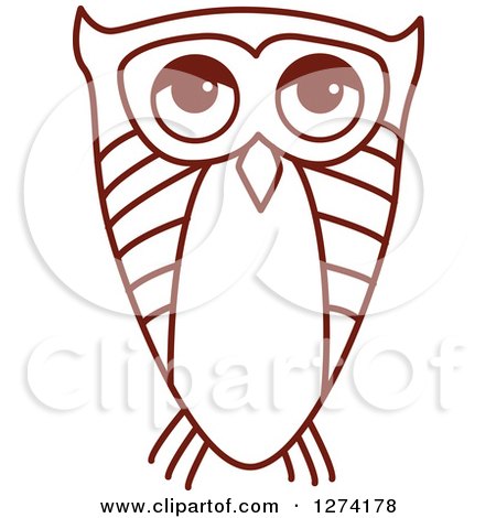 Clipart of a Brown Sketched Owl - Royalty Free Vector Illustration by Vector Tradition SM