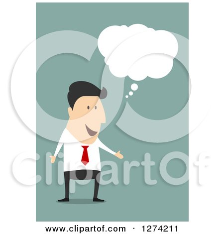 Clipart of a Caucasian Businessman Talking - Royalty Free Vector Illustration by Vector Tradition SM