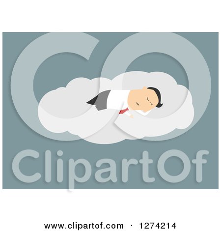 Clipart of a Caucasian Businessman Sleeping on a Cloud - Royalty Free Vector Illustration by Vector Tradition SM