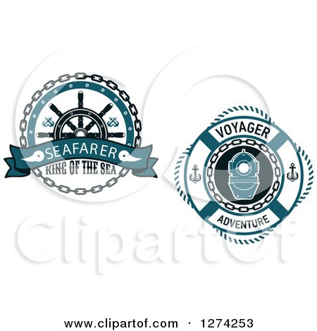 Clipart of Life Buoy Nautical Designs - Royalty Free Vector Illustration by Vector Tradition SM