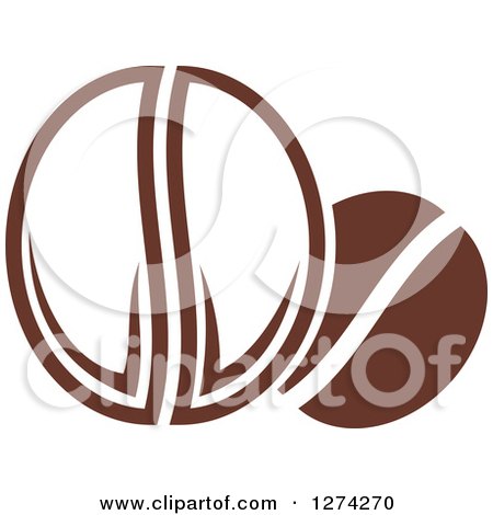 Clipart of Dark Brown Coffee Beans - Royalty Free Vector Illustration by Vector Tradition SM