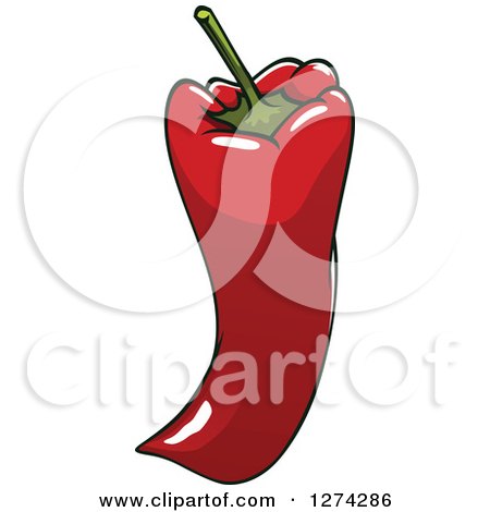 Clipart of a Red Paprika Pepper - Royalty Free Vector Illustration by Vector Tradition SM
