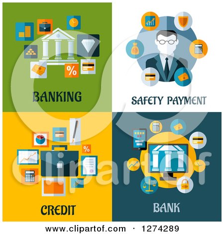 Clipart of Banking and Finance Icons - Royalty Free Vector Illustration by Vector Tradition SM