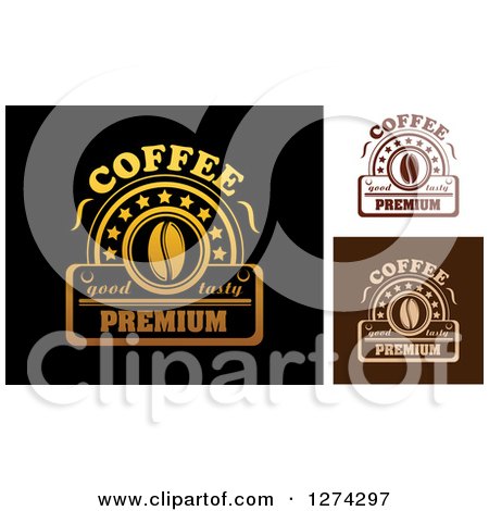 Clipart of a Premium Coffee Bean Designs - Royalty Free Vector Illustration by Vector Tradition SM