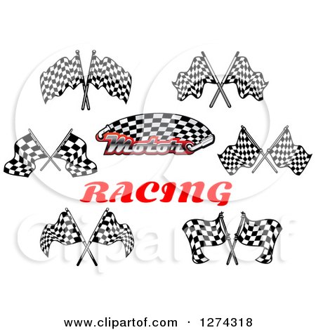 Clipart of Racing Flags and Text - Royalty Free Vector Illustration by Vector Tradition SM