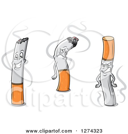 Clipart of Cigarette Characters - Royalty Free Vector Illustration by Vector Tradition SM