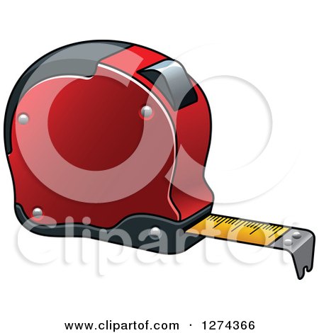 Clipart of a Red Tape Measure - Royalty Free Vector Illustration by Vector Tradition SM