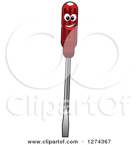 Clipart of a Screwdriver Character - Royalty Free Vector Illustration by Vector Tradition SM