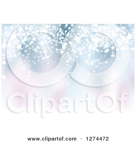 Clipart of a Blurred Christmas Background with Snow and Flares - Royalty Free Vector Illustration by vectorace
