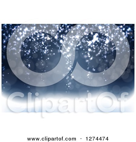 Clipart of a Blurred Christmas Background with Snow and Flares 2 - Royalty Free Vector Illustration by vectorace