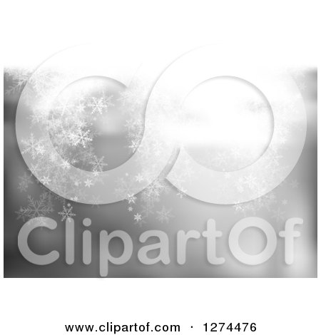 Clipart of a Blurred Christmas Background with Lights and Snowflakes 2 - Royalty Free Vector Illustration by vectorace