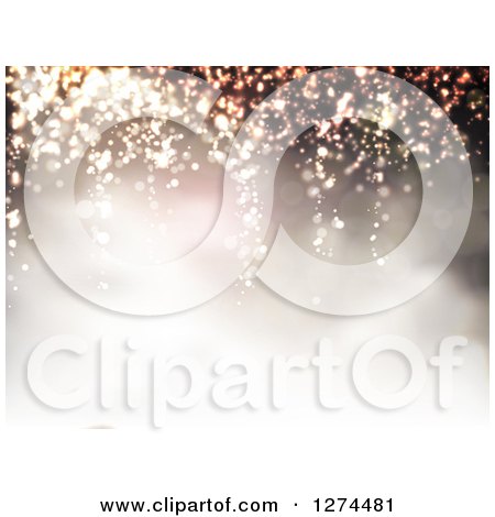 Clipart of a Blurred Christmas Background with Lights 3 - Royalty Free Vector Illustration by vectorace