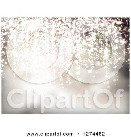 Clipart of a Blurred Christmas Background with Lights 4 - Royalty Free Vector Illustration by vectorace