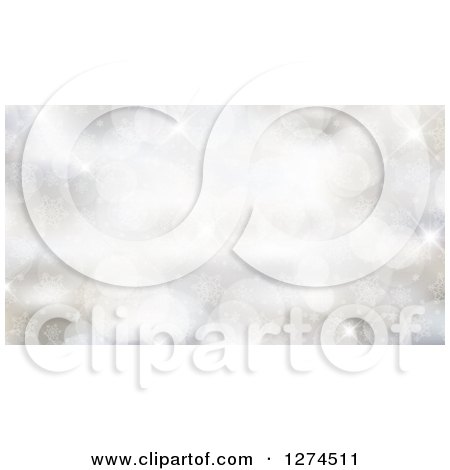 Clipart of a Christmas Background of Snowflakes and Flares - Royalty Free Vector Illustration by KJ Pargeter