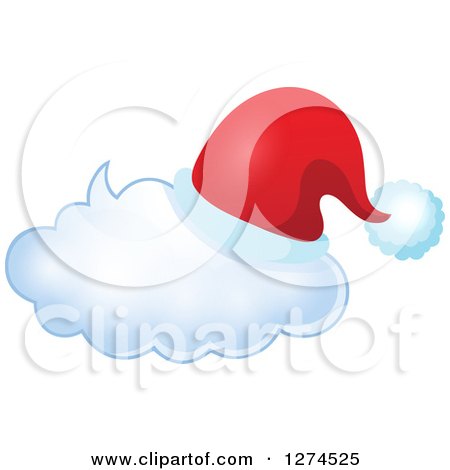 Clipart of a Christmas Santa Hat on a Speech Bubble 4 - Royalty Free Vector Illustration by visekart