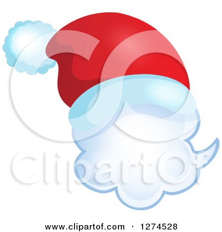 Clipart of a Christmas Santa Hat on a Speech Bubble 6 - Royalty Free Vector Illustration by visekart
