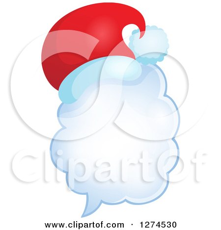 Clipart of a Christmas Santa Hat on a Speech Bubble 3 - Royalty Free Vector Illustration by visekart