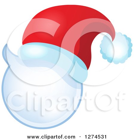 Clipart of a Christmas Santa Hat on a Speech Bubble - Royalty Free Vector Illustration by visekart