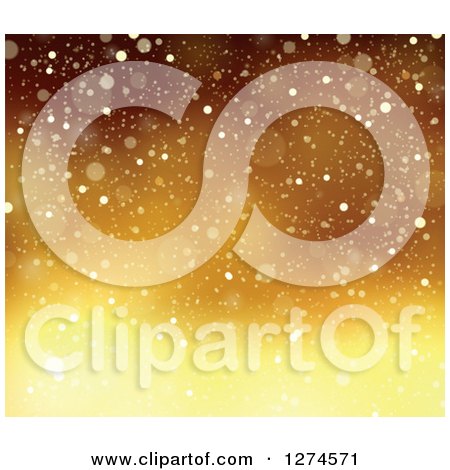 Clipart of a Gradient Gold Snow Background - Royalty Free Vector Illustration by visekart
