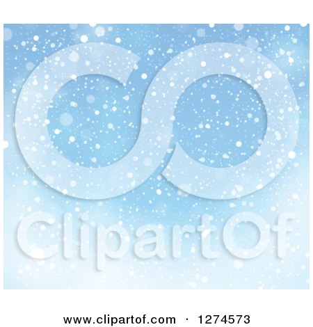 Clipart of a Blue Snow Background - Royalty Free Vector Illustration by visekart
