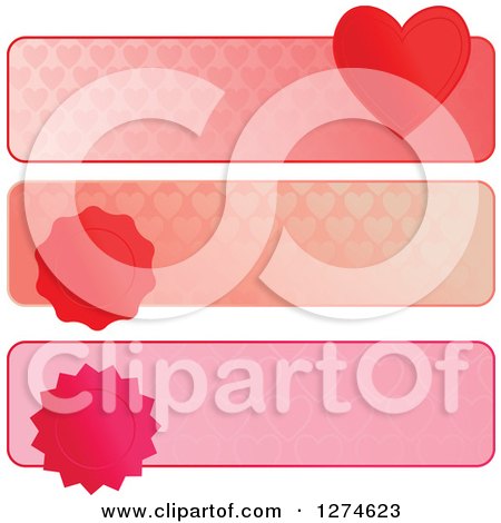 Clipart of Heart and Seal Website Banner Headers - Royalty Free Vector Illustration by Prawny