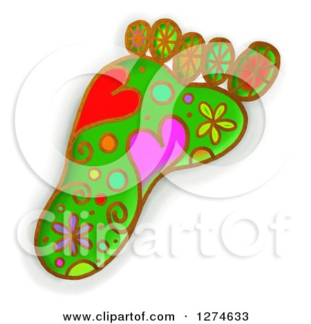 Clipart of a Whimsical Foot - Royalty Free Illustration by Prawny