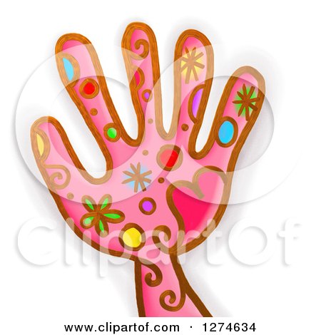 Clipart of a Whimsical Hand - Royalty Free Illustration by Prawny