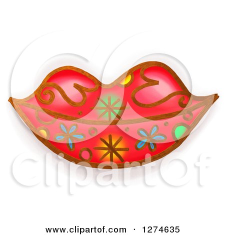 Clipart of Whimsical Red Lips - Royalty Free Illustration by Prawny