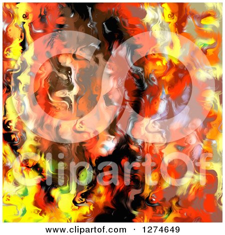 Clipart of a Painting of an Abstract Fire - Royalty Free Illustration by Prawny