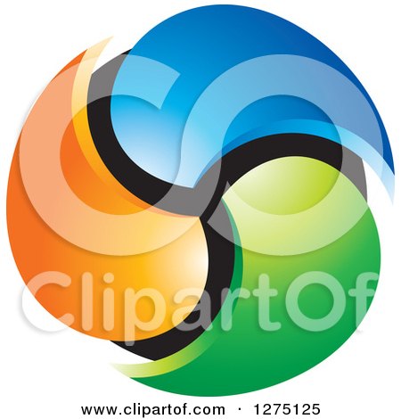 Clipart of a Colorful Propeller Design 2 - Royalty Free Vector Illustration by Lal Perera