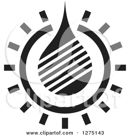 Clipart of a Black and White Water Drop Design - Royalty Free Vector Illustration by Lal Perera