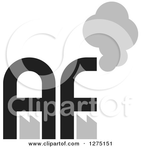 Clipart of a Black and Silver Factory AF Logo - Royalty Free Vector Illustration by Lal Perera