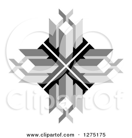 Clipart of a Grayscale Cubic Design - Royalty Free Vector Illustration by Lal Perera