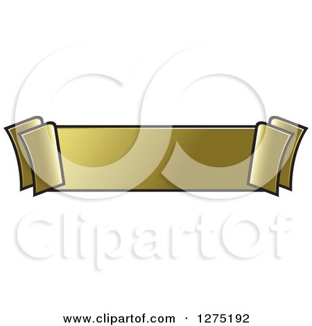 Clipart of a Gold Ribbon Banner - Royalty Free Vector Illustration by Lal Perera